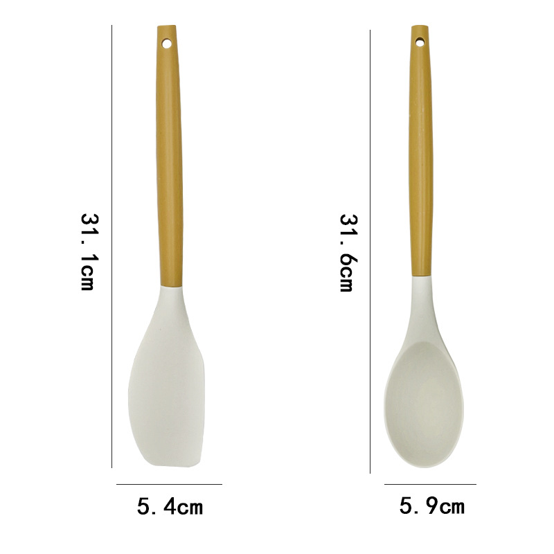 Kitchen espátula de silicona utensilios de cocina de silicona juego de 12 piezas colador cuchara de sopa cuchara de cocina casera juego de pala resistente a altas temperaturas