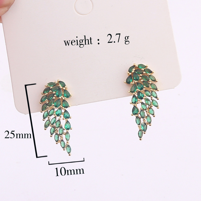 Fashion Wings Copper Earrings Metal Zircon Copper Earrings