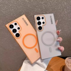 柔らかい糸の磁気はサムスンs 25ultraの携帯電話の携帯電話の皮膚感のフロストs 24feの半透の簡単な高級s 23の殻を適用します。