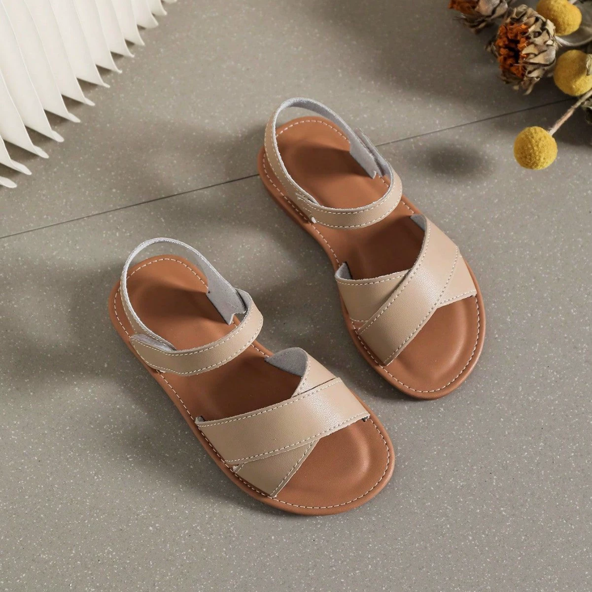 Детские сандалии для кросс-граничного экспорта, повседневные детские сандалии с открытым носком, пляжная обувь на липучке для женщин