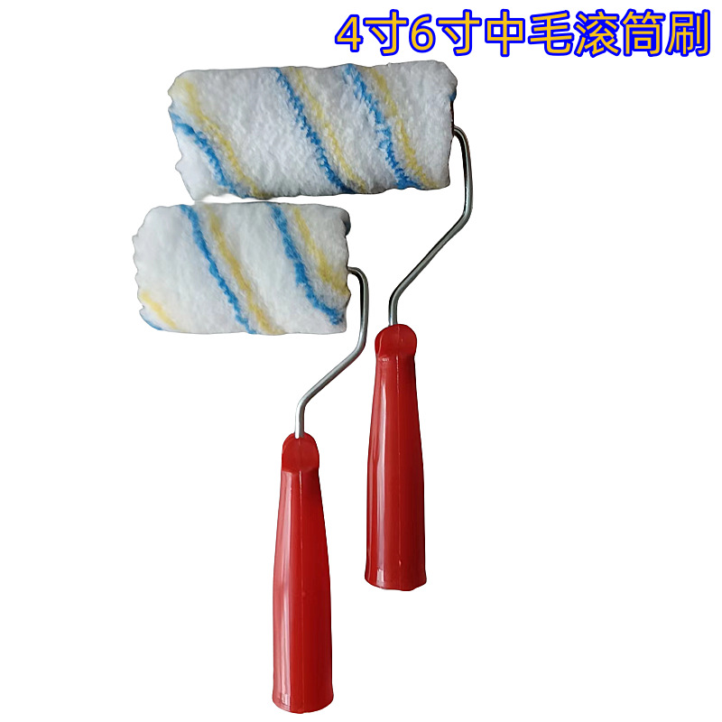 批发4寸6寸中毛滚筒刷防水涂料滚筒胶水滚刷刷漆滚筒