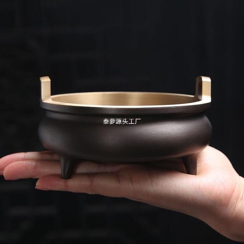 家庭用屋内大小観音と富の神を祀る純銅製のお香立て、仏殿用のお香立て、富と宝を引き寄せるアロマテラピー炉|undefined