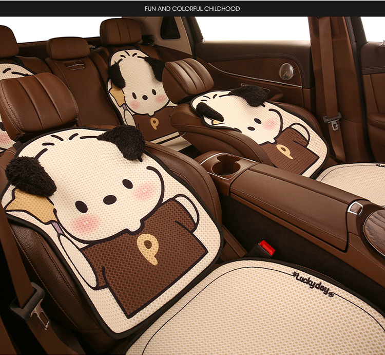 Cute Car Seat Cushion for Women, Universal Car Seat Cushion for All Seasons, Cartoon Car Cushion Seat Cover, Stereo Ears, Pacha Dog