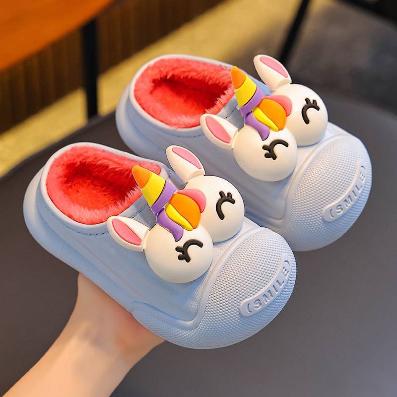 Zapatillas de algodón para niños, niños y niñas, invierno, calentamiento de algodón impermeable para padres, niños, niños, zapatos de tacones de algodón para niños