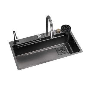 304 stainless steel kitchen sink waterfall rain dish basin nano large single sink household sink factory wholesale