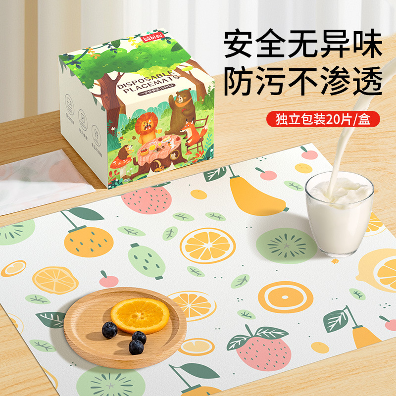 Manteles individuales desechables para bebés y niños pequeños, manteles de mesa para niños a prueba de aceite para el hogar, almohadillas de mesa desechables desechables para uso diario