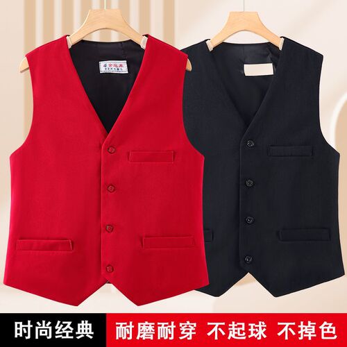 New products for middle-aged and elderly women's wear horse clips, fat and enlarged women's vest, black red suit, waistcoat, professional wear horse clips