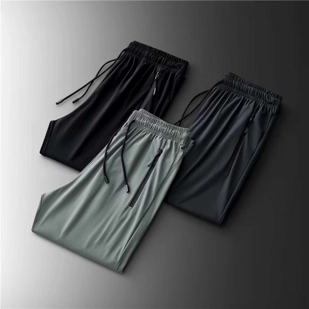 Silk sports thin quick dry elastic breathable trousers