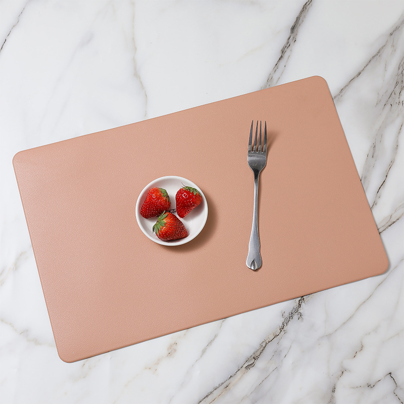 Simple PVC de cuero placemat Hotel Cafe hogar estera de mesa fácil de limpiar de doble capa estera de aislamiento decorativo estera de mesa de registro image 16