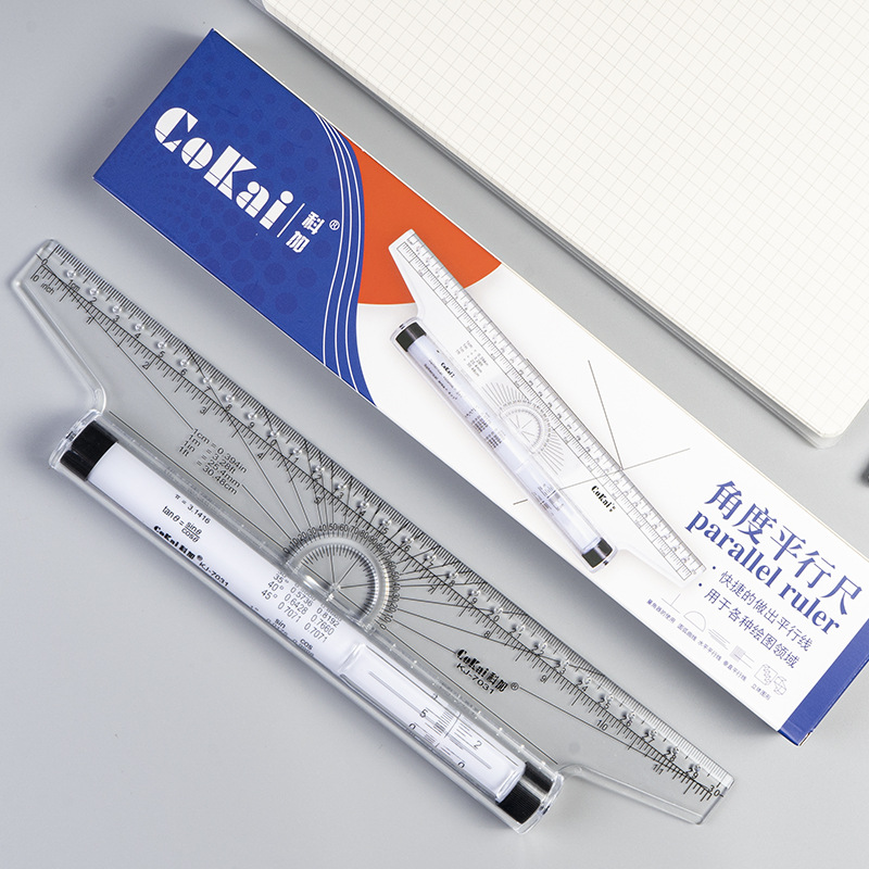 Kejia regla paralela 30cm ángulo de diseño traductor regla de dibujo herramienta profesional multifunción rodante empujador de ángulo