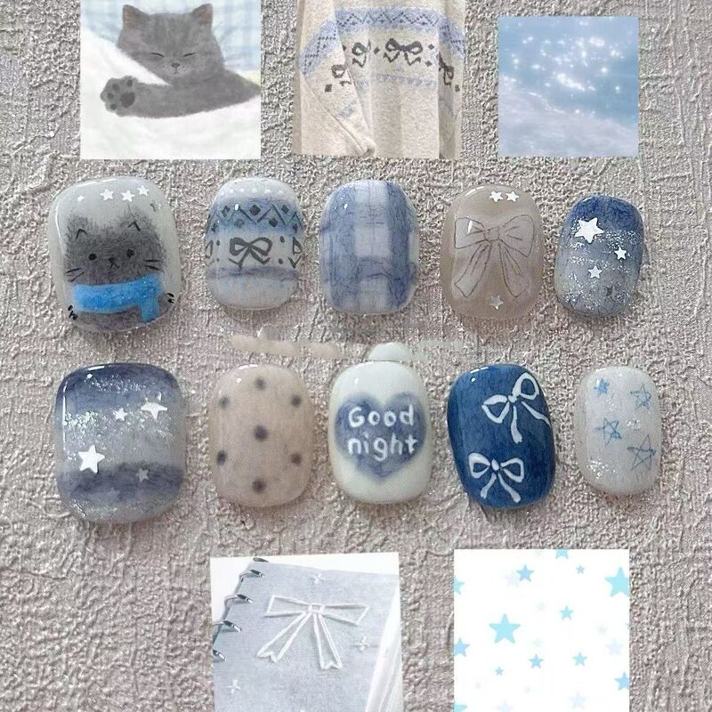 Niche Design Personalized Wearable Nails, New Trendy Short Dopamine Nail Stickers, Factory Direct Wholesale