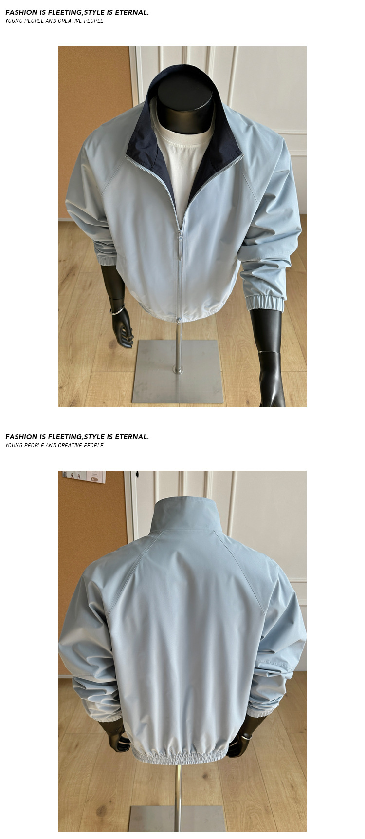 American-style Color-block Flight Jacket For Men, Spring Cleanfit Double-zipper Sports Jacket, Outdoor Three-proof_mkmklike.com