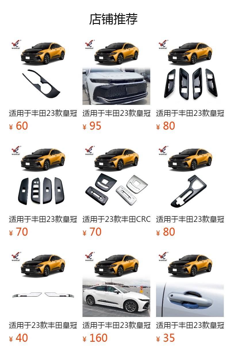 Suitable for Toyota 23 CROWN modified door handle electroplating decorative bright strip CROWN special handle protective cover