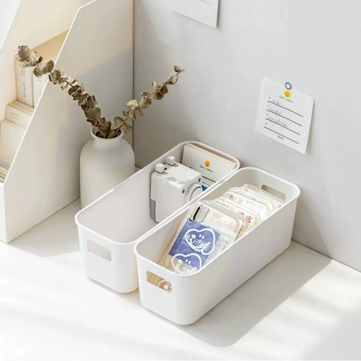 手机壳收纳盒橱柜宿舍学生桌面整理筐化妆品杂物储物收纳整理神器