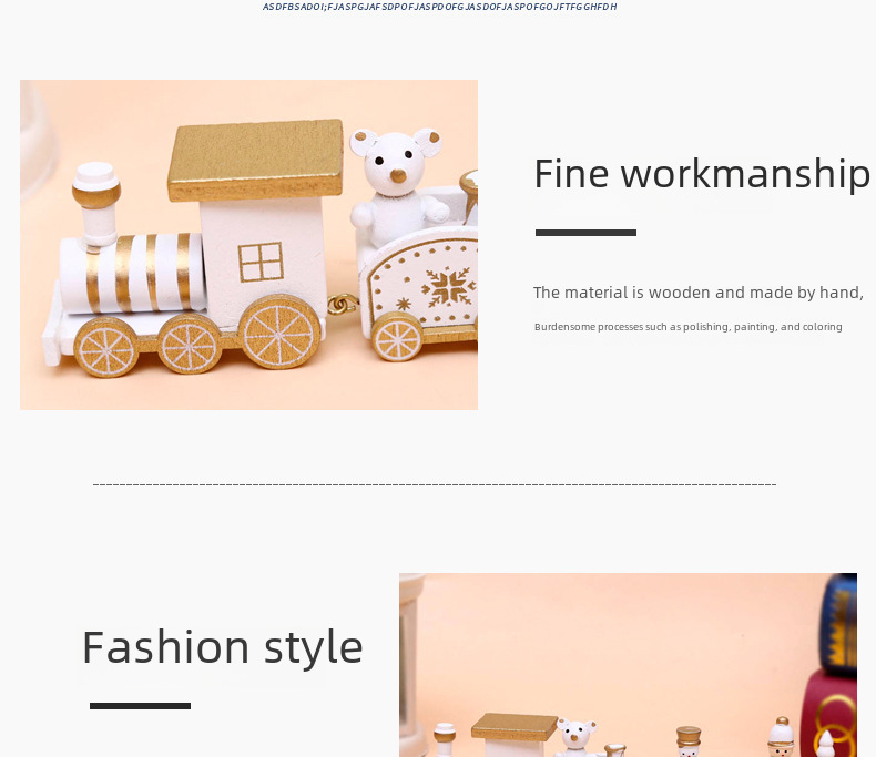 Piiriülesed jõulukaunistused puidust neljaosaline rong laste pühadekingitused akna töölaua ehted_voghion.com