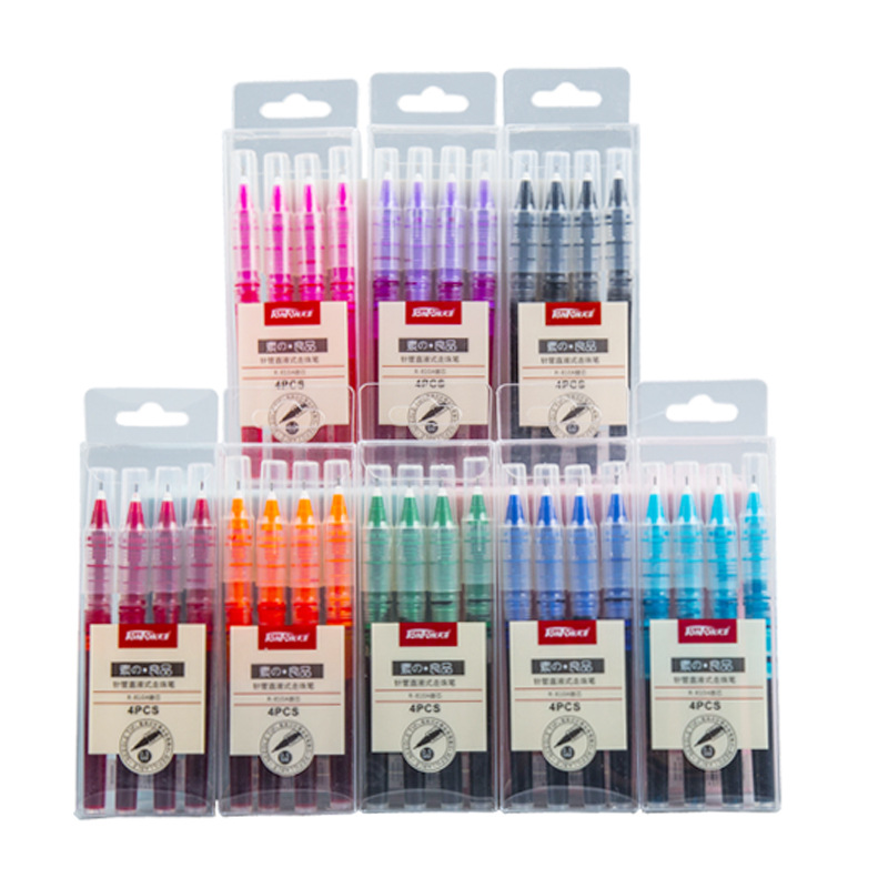 R801A recto-líquido a base de agua de recarga estudiante papelería de oficina recto-líquido pluma de gel de gran capacidad de 0,5mm