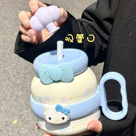 大容量tt桌面学生yoki女生陶瓷内胆保温杯大肚吸管杯子办公室hell