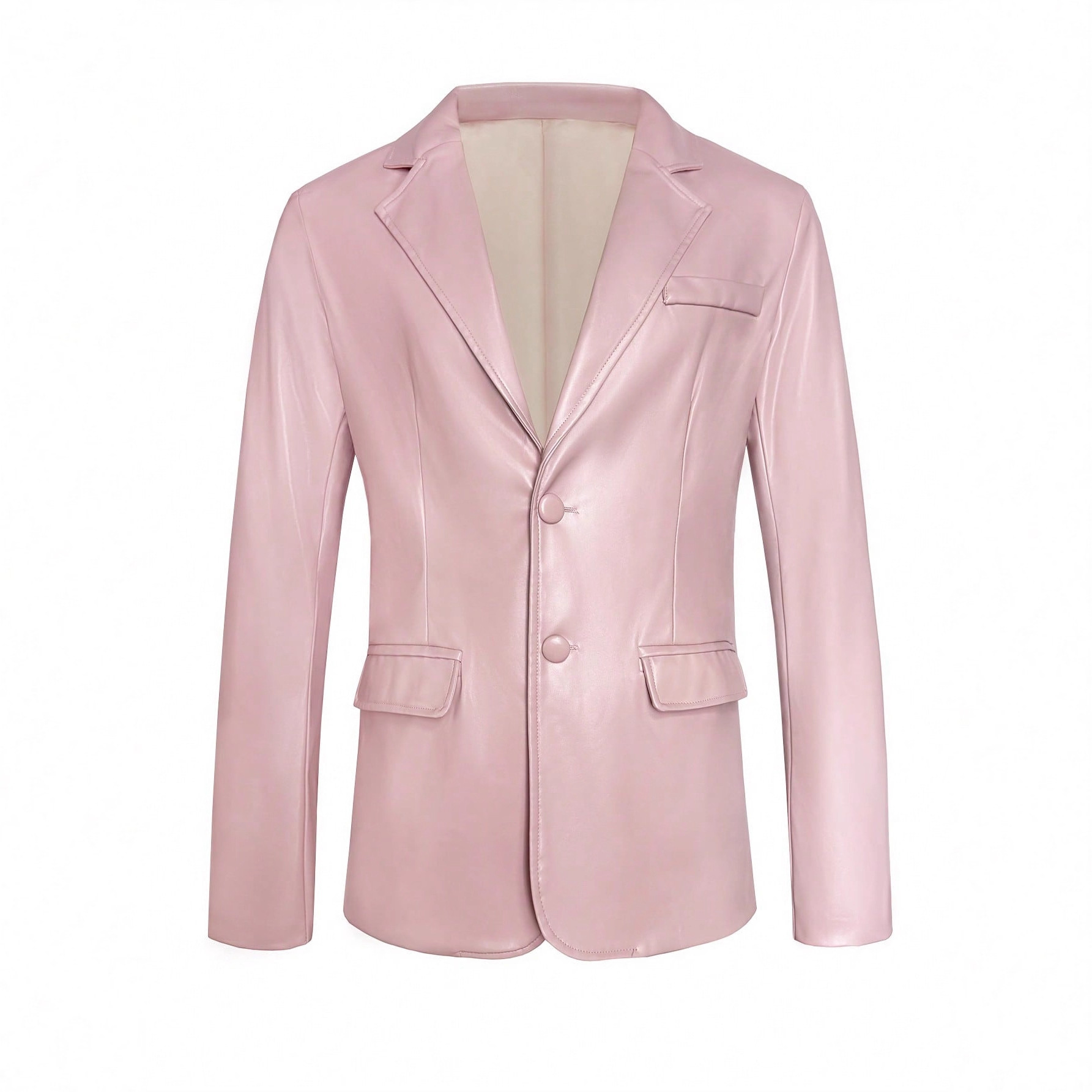 2026 trajes de hombre transfronterizos trajes rosa pu chaqueta de vestido de fiesta de negocios casual temu240813