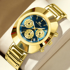 跨境外貿六針多功能日曆防水夜光男士腕錶時尚氣質石英表批發