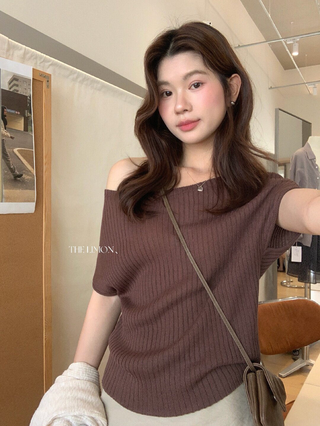 Áo thun nữ cổ tròn basic tay ngắn phong cách Hàn Quốc — Cà phê, màu đen, Bột củ sen, trắng ngà chi tiết 49