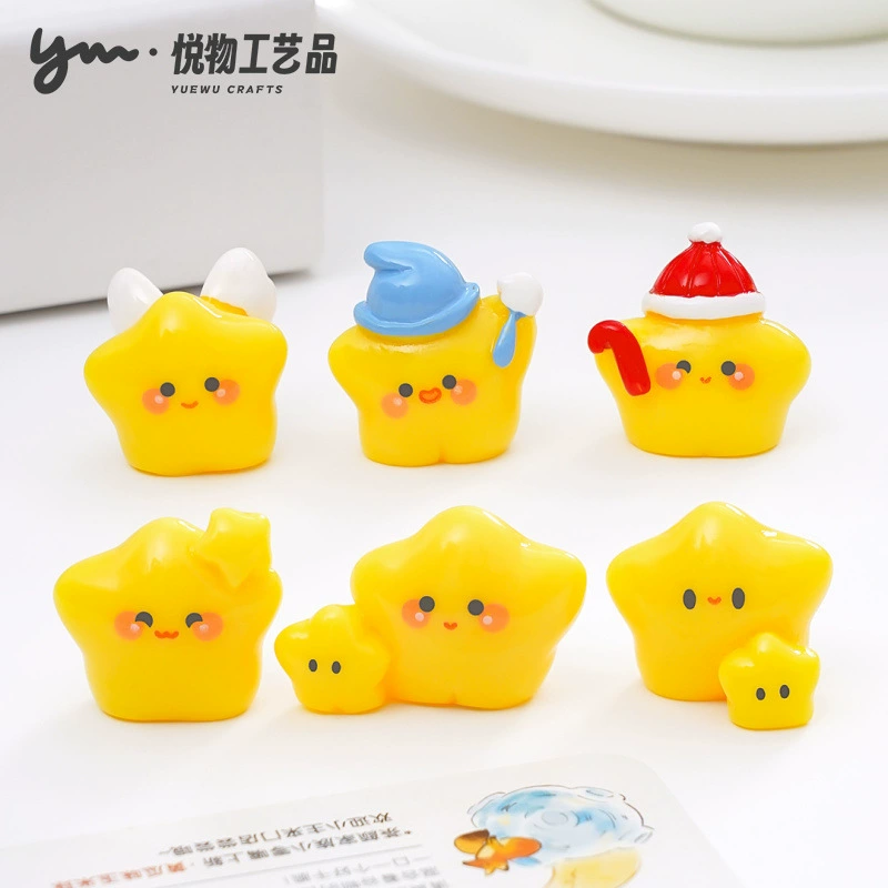 Милый Рождественский ангел, маленькая желтая звезда, милая кукла, украшение «сделай сам», подвесные аксессуары, мини-автомобиль, настольные украшения