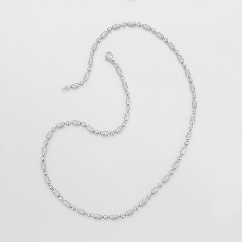 Joyería Xuping moda simple cadena de esferas aleación de cobre chapado blanco sin género cadena cruzada europea y americana cadena al por mayor
