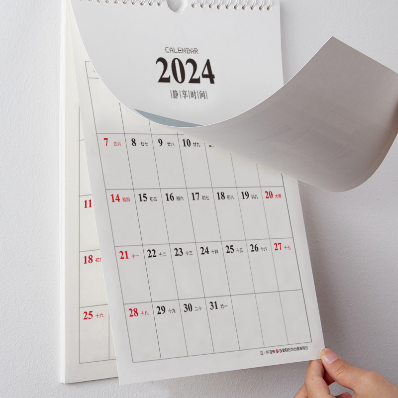 2024 Calendar Planner Household Wall Grid Notepad 365-Day Checklist Recording Desk Calendar Gold Foil Printing