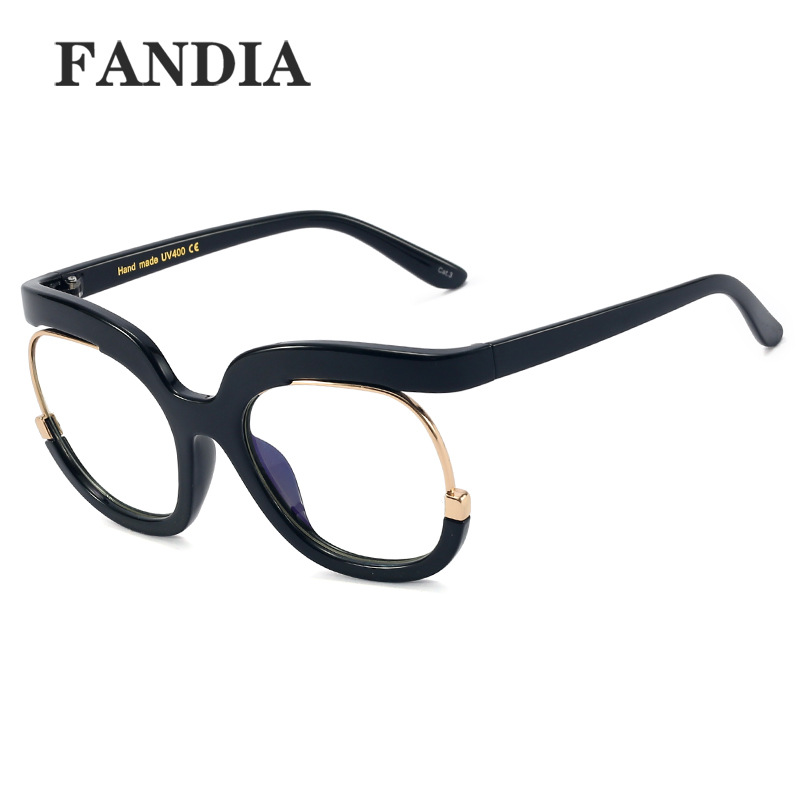 92104 empuje caliente Amazon gran marco anti-azul luz gafas europeo y americano marco de moda gafas mujeres pueden coincidir miopía gafas