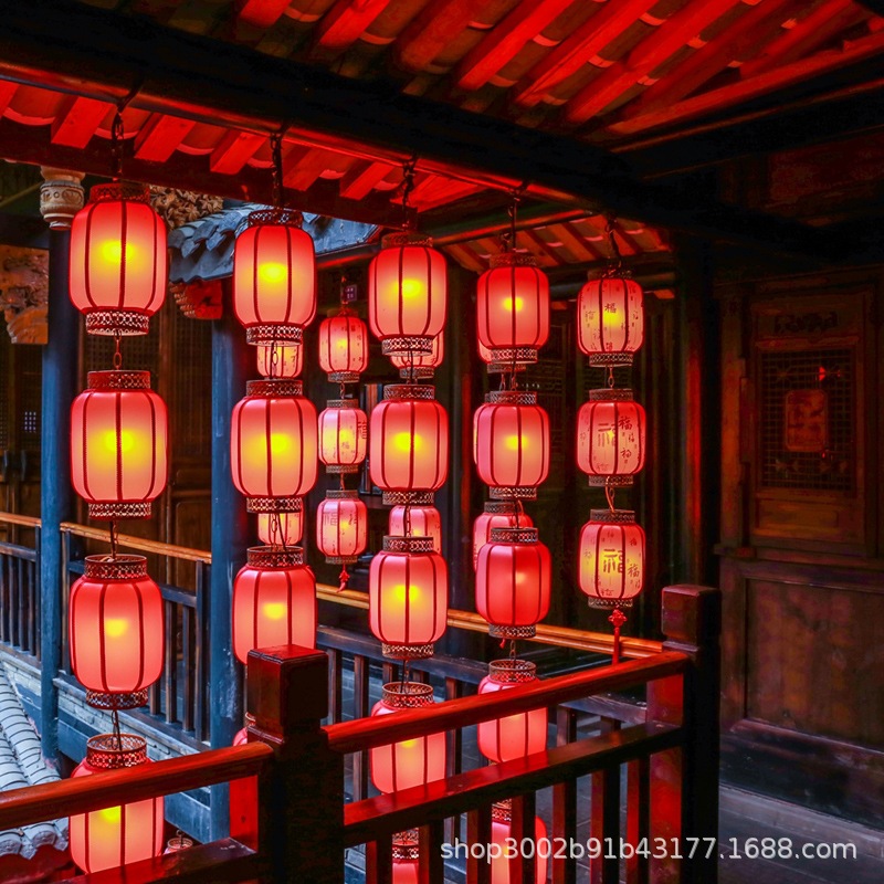 古风拍照灯笼户外防水餐厅饭店火锅店新中式仿古装饰长形冬瓜灯笼-阿里巴巴