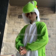 出口欧美耀西卡通连体睡衣动物男女秋冬摇粒绒呆若木鸡泰迪狗表演