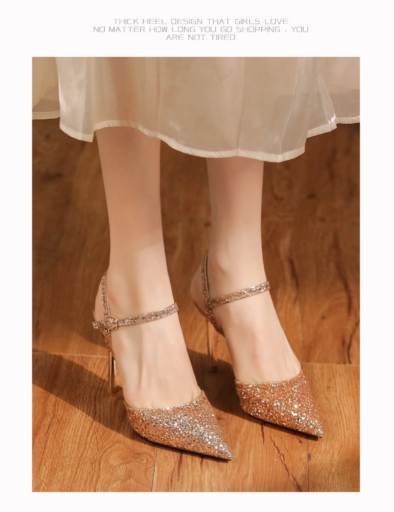 2024 Neues Pailletten-Stirnband, hinten leere High Heels, Sandalen, zwei Tragen, High Heels, High Heels, Eleganz, Pendeln, professionelles Bankett_voghion.com