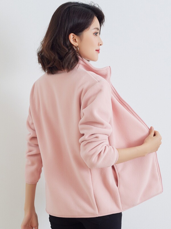 Fleece Clothes Women's Spring and Autumn Polar Fleece Coat Double-sided Thickened Sweater Cardigan Hand Fleece Outdoor Rush Clothes Inner Liner Men