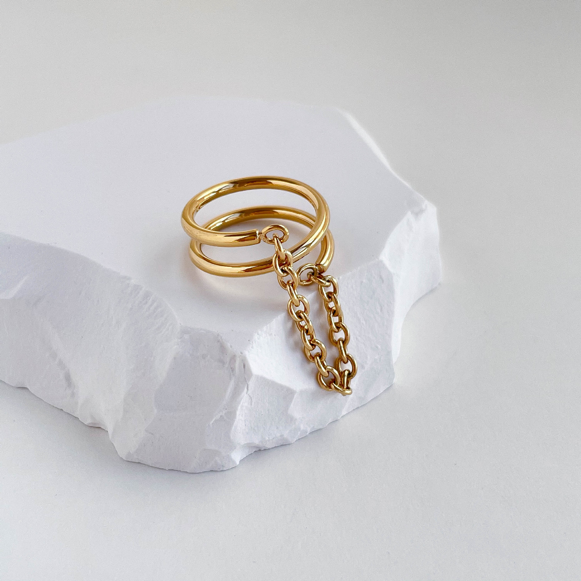 9g Weight Rings Classification 6, 7, 8 Ring Size 1 Piece Quantity Daily Occasion Titanium Steel Material Solid Color Pattern All Seasons Season Women's Gender Tassel Design Simple Style Style Wholesale Jewelry Simple Style Solid Color Titanium Steel Tassel Rings 3