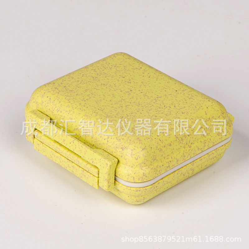 6格双层药盒-小麦黄色