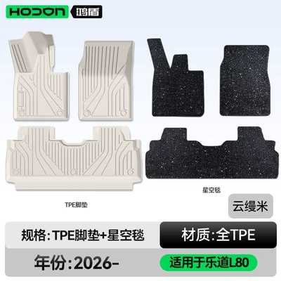 Suitable for Ledao L80 Floor Mats Tpe2026 New Model Car Interior Floor Mats Modification Accessories Carpet Supplies Collection (Modelə uyğun ayaqaltı) - ledao-l80-26-models-five-seats-double-layer-foot-pad-yunmanmi-tpe-black-starry-sky-blanket-starry-sky-coverage