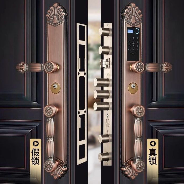 欧式别墅双开双开门家用指纹锁智能复古农村大门防盗门门锁密码锁
