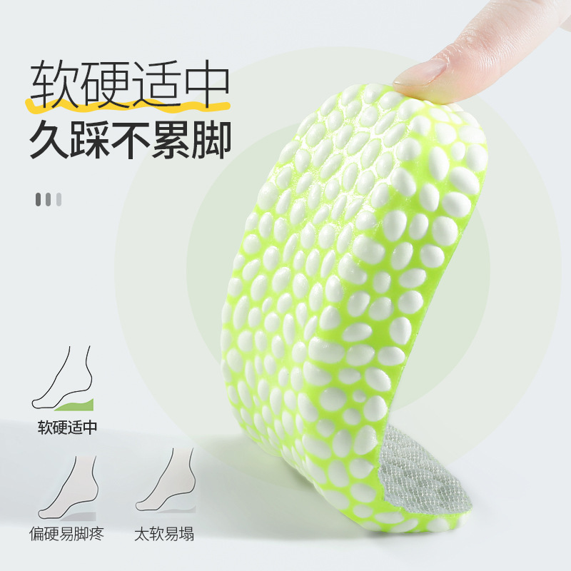 Palomitas de maíz recortadas Plantilla de aumento de altura de verano de los hombres Fondo suave cómodo no cansado altura interior aumento invisible media almohadilla de aumento de altura de las mujeres