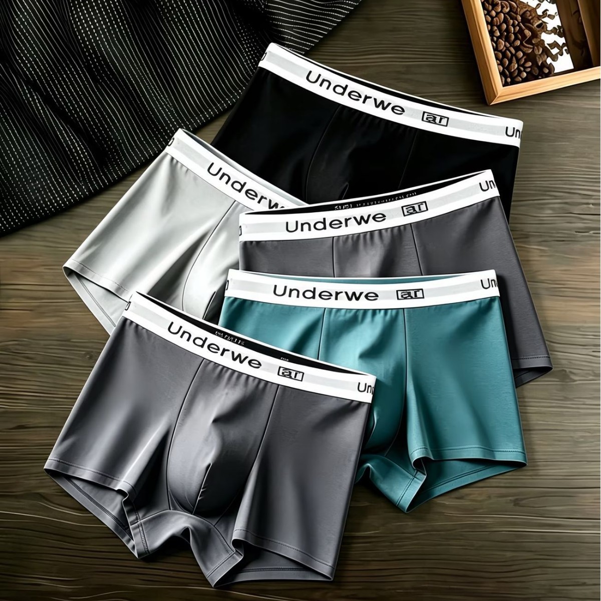 European Size Men's Underwear with Lettered Color-Blocking Waistband, Breathable Boxer Briefs, New Style, Factory Wholesale, Cross-Border Trade