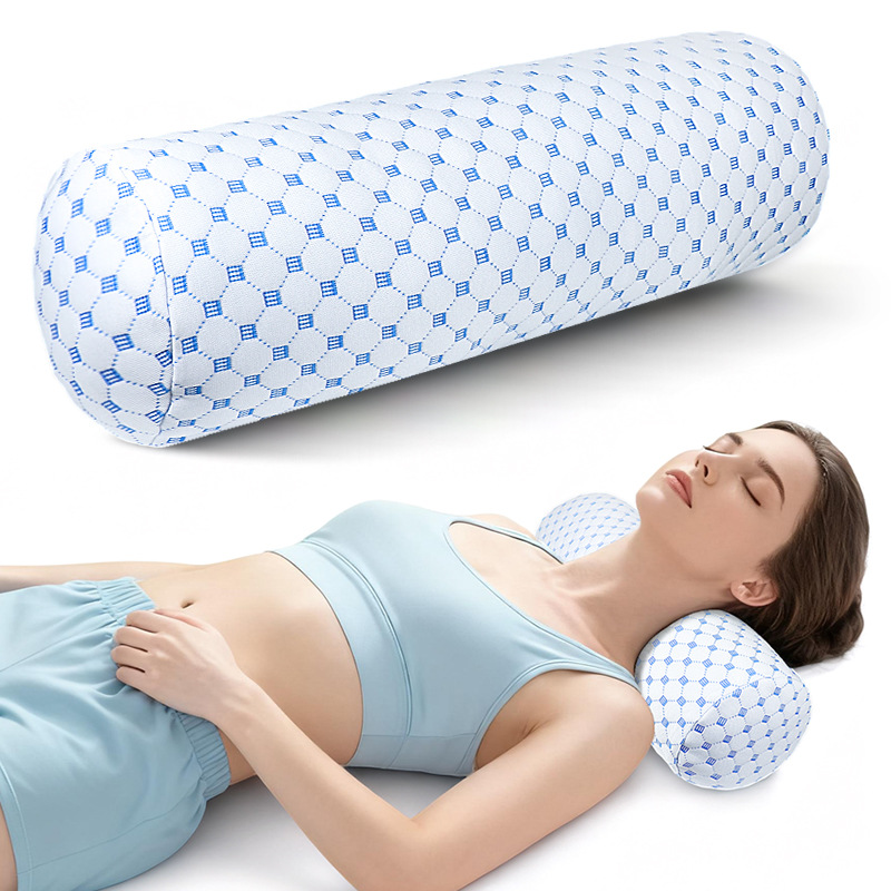 Round Headrest, Cervical Spine Pillow, Memory Foam Pillow Core, Cylindrical Pillow, Leg Pillow, Neck Pillow, Waist Pillow, Multi-Functional Massage Pillow