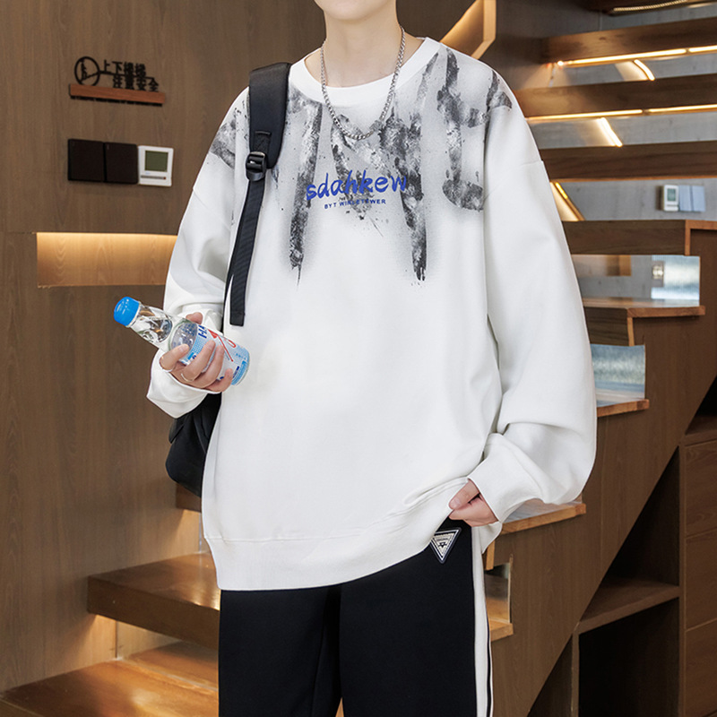 春秋季青少年圆领卫衣男孩高初中学生长袖t恤大童打底衫衣服秋装|undefined