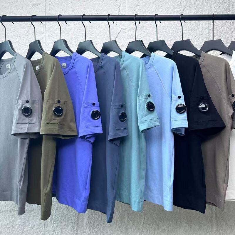 New Cp Summer American-Style Korean Version Casual Loose Round-Neck Pullover Double Yarn Short-Sleeve Unisex Trendy Brand Half-Sleeve T-Shirt