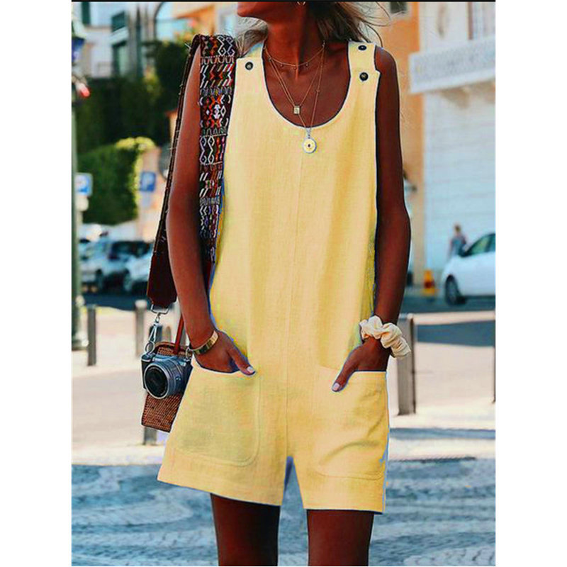 thumbnail image 3 of Mono informal de verano con tirantes y botones sueltos para mujer, estilo europeo y americano, con tirantes ajustados, 3 of 6