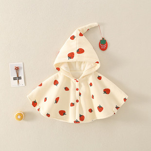Autumn and winter baby cloak winter outwear baby cute fleece-lined thick windproof warm shawl coat