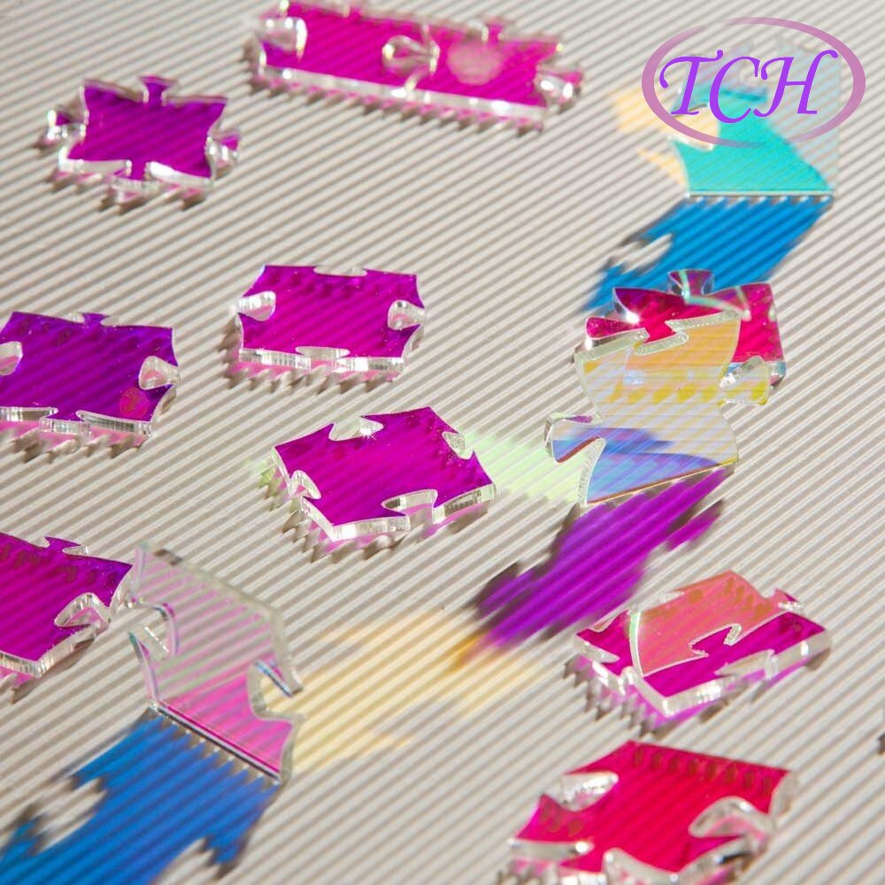 亚克力炫彩不规则拼图套装有机玻璃室内室外拼图易收纳方便携带