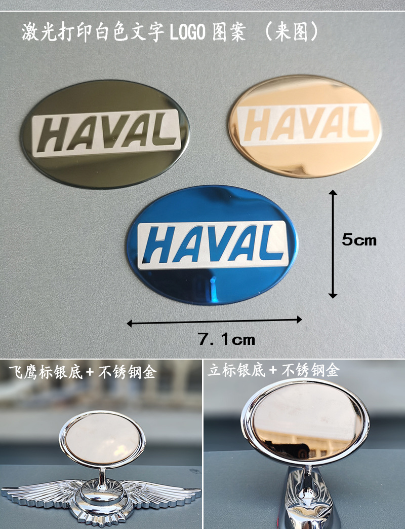 Applicable to Haver MG Volkswagen Car logo Vertical Standard Flying Eagle Standard Stainless Steel Metal Car Mark Engine Cover Vertical Standard