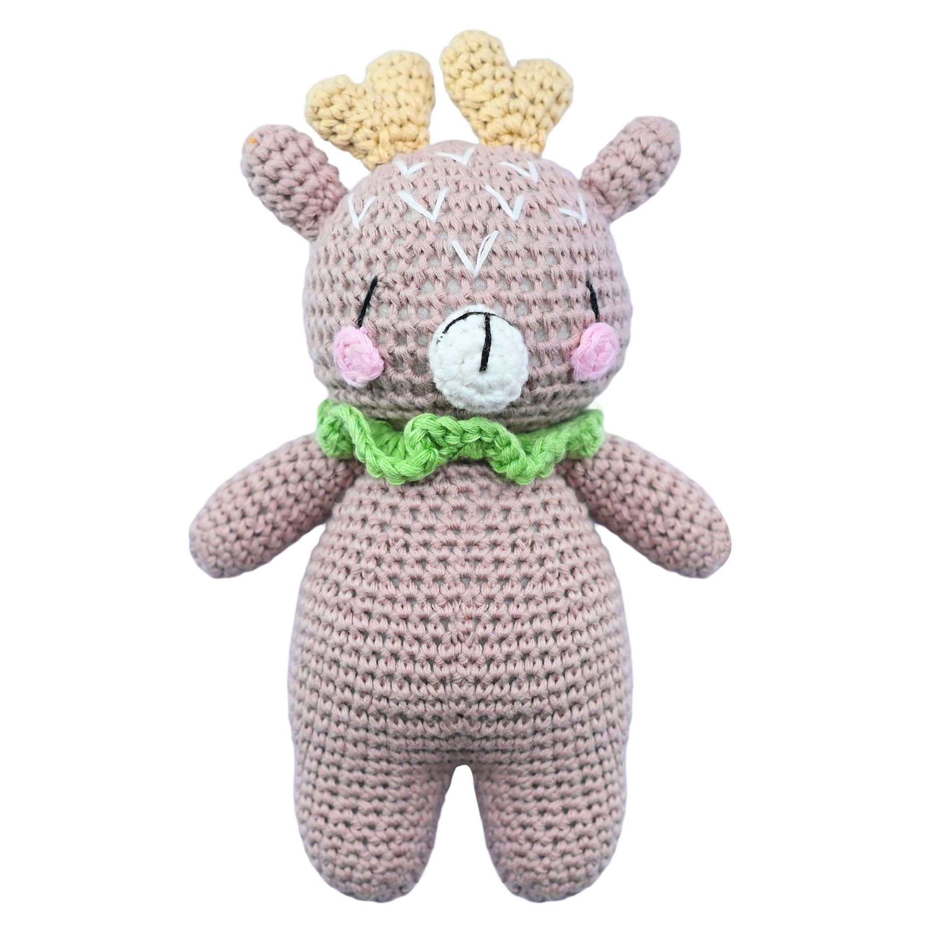 Nuevo estilo creativo tejido a mano ganchillo campana peluche muñeca caja de regalo animal de punto muñeca de bricolaje para niños
