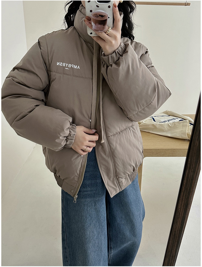 Abnehmbare Ärmel, Männer und Frauen, dickes Winterdesign, Unterhemdweste, für lässige Paare, Daunenjacke aus Baumwolle_voghion.com