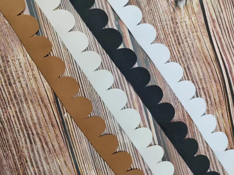 厂家现货供应 3cm宽 半圆压花 手工diy 激光半圆压花波浪花边辅料