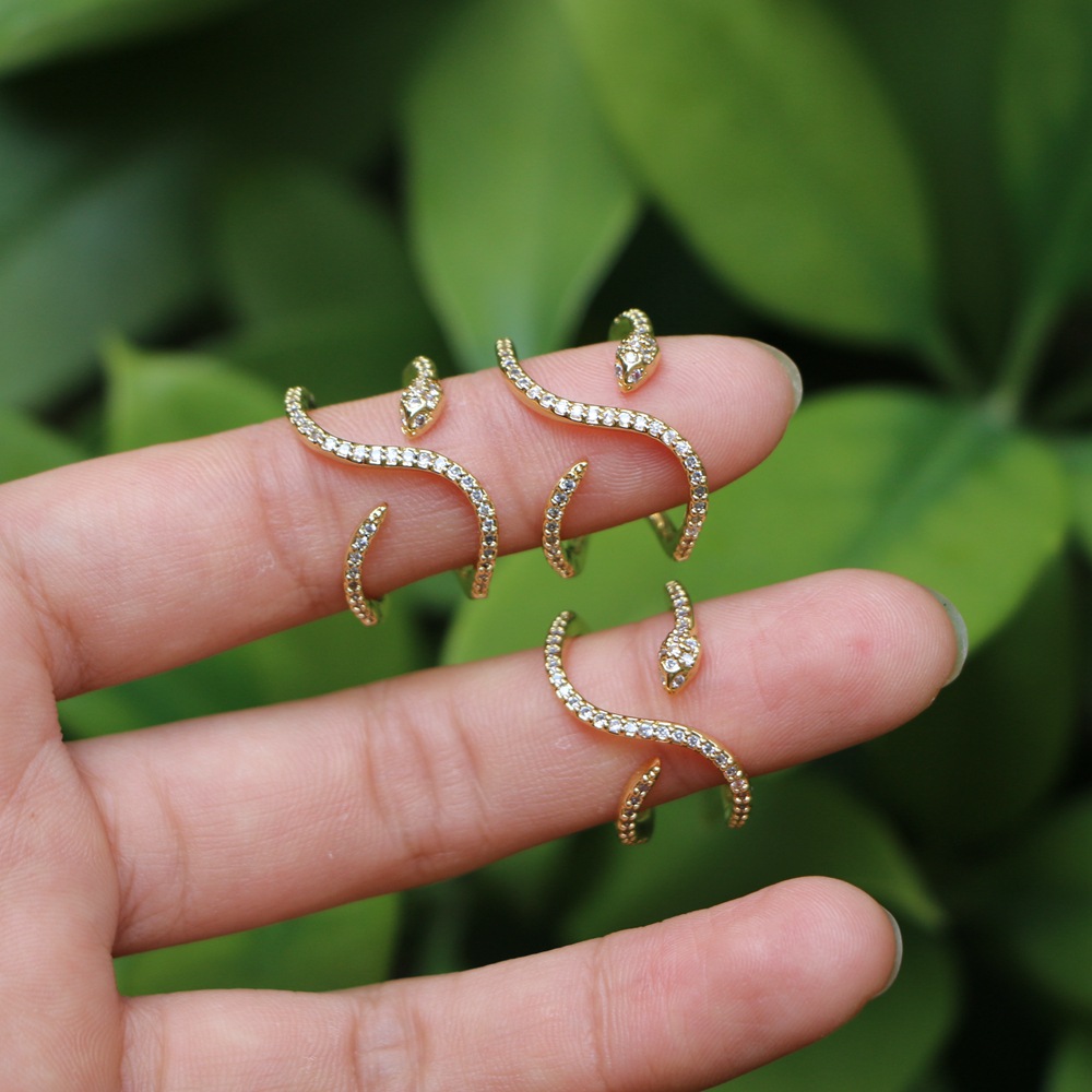 New Retro Animal Snake Women's Diamond Zircon Fashion Gold-plated Copper Ring display picture 1