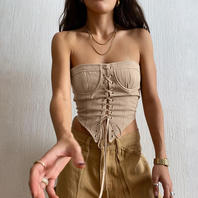 Sunny Strapless Bandage Crop Top1